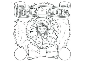 Home alone : christmas coloring page